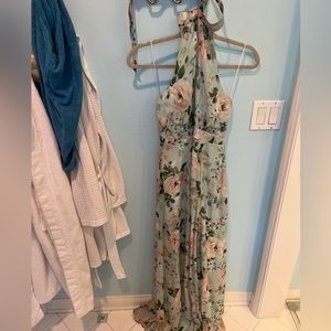 Floral yumi Kim halter dress floor length size small